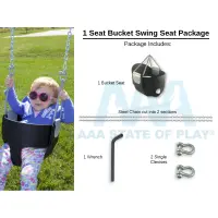 1 Seat Bucket Swing Seat Package (includes Bucket Seat, Chain, Connectors, Tool - 2 Top Rail Heights)
