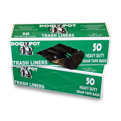 Boxed Roll of Liner Trash Bags 2-pk 50 Count Each (10-15 Gallon)