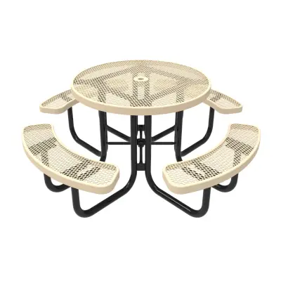 MyTCoat Expanded Metal Portable Frame Round Table