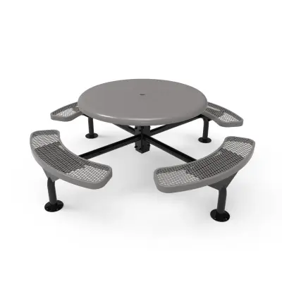 MyTCoat Expanded Metal Deluxe Frame Round Table with Smooth Top