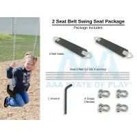 2 Seat Belt Swing Seat Package (includes Belt Seats, Chain, Connectors, Tool - 4 Top Rail Heights)