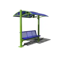 Essentials - Solar Powered Bench with Perforated Shade