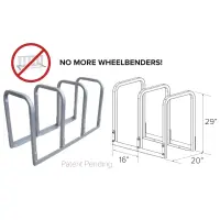 U-Lockit Bike Rack, 3 Hoop - 6 Bike Capacity