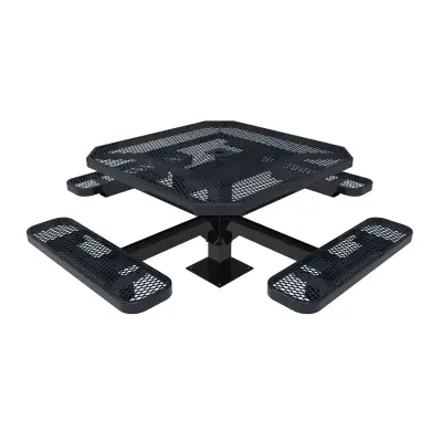 MyTCoat Expanded Metal Single Post Octagon Table