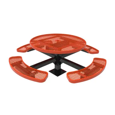 MyTCoat Expanded Metal Single Post Round Table