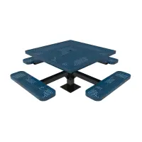 MyTCoat Expanded Metal Single Post Square Table