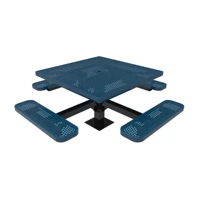 MyTCoat Expanded Metal Single Post Square Table