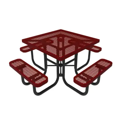 MyTCoat Expanded Metal Portable Frame Square Table