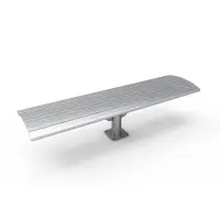 Uptown - Arches Steel Slatted Cantilever Bench without Back