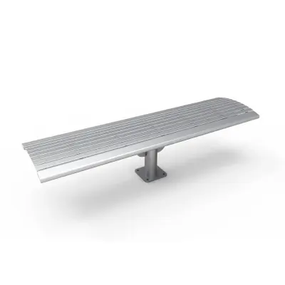 Uptown - Arches Steel Slatted Cantilever Bench without Back