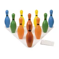 Multi-Color Plastic Bowling Pin Set