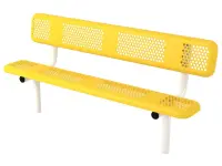 Essentials - Perforated Style Park Bench With Back