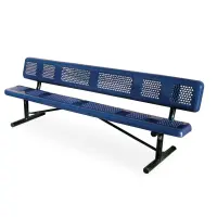 Essentials - Perforated Style Park Bench With Back