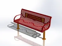 6 foot long Buddy Bloom Buddy Bench with Classic Wingline Style with Back