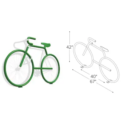 Bike Bike Rack, Bicycle-Shaped - 4 Bike Capacity