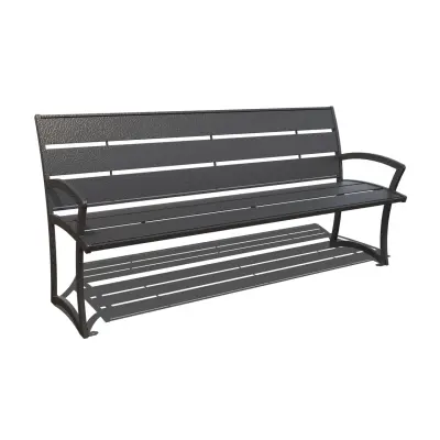 Uptown - Bryce Steel Slatted Bench with Back
