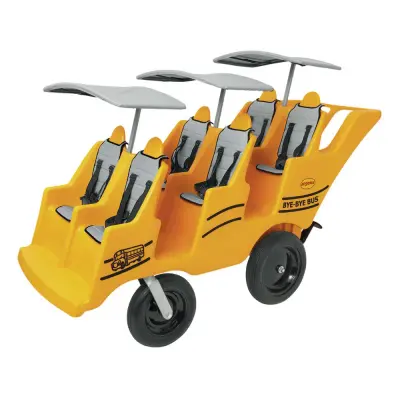 Angeles Bye-Bye Bus 6-Passenger Grey Stroller Canopy