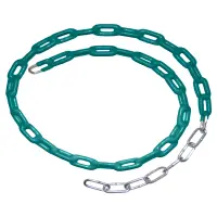 Individual PVC Coated Metal Swing Set Chain - 60 inches (length accommodates bucket seat at 8-feet top rail)