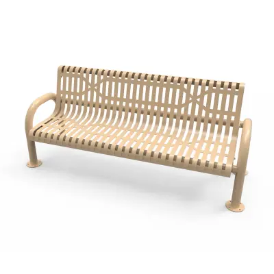 MyTCoat Ribbed Steel Pipe Frame Bench with Back