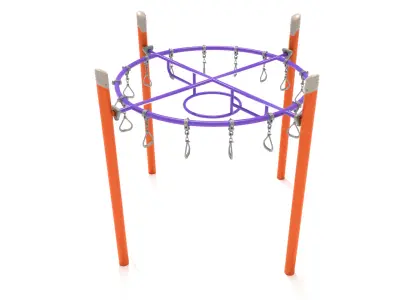 Freestanding Single Post Circle Overhead Swinging Ring Ladder