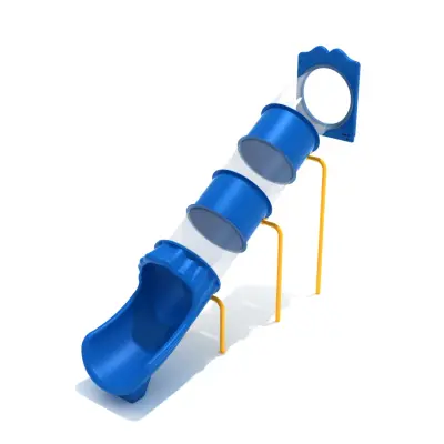 7-feet Deck Height Straight Tube Slide - Slide and Supports Only