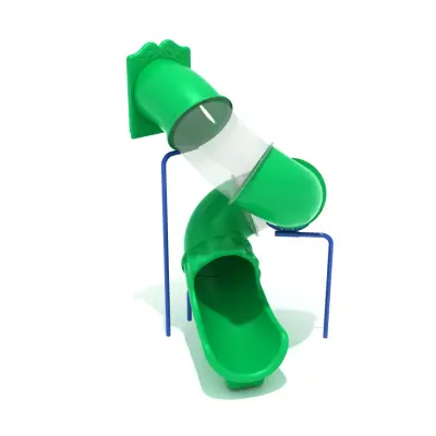 9-feet Deck Height Spiral Tube Slide - Slide and Supports Only