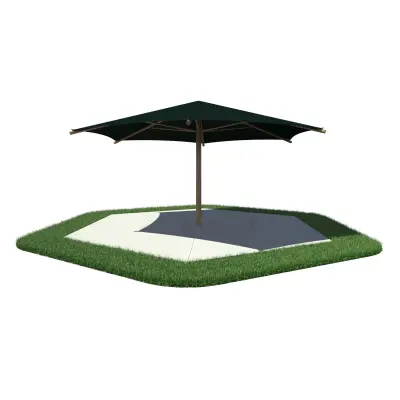 Single Post Hexagon Fabric Shade