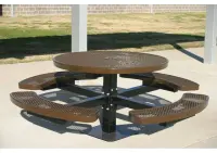 MyTCoat Expanded Metal Single Post Round Table