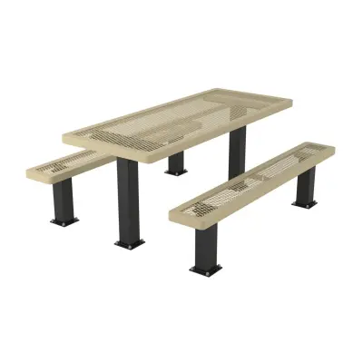 Essentials - Regal Rectangular Pedestal Frame Picnic Table with Detatched Seating