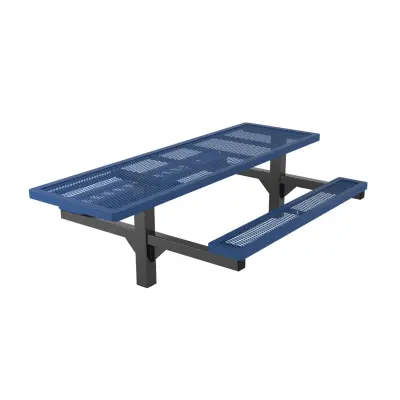 Essentials - ADA Accessible Regal Rectangular Double Pedestal Frame Picnic Table with Attached Seating