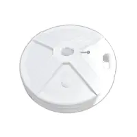 White 16-inch Diameter Umbrella Stand Filled with Concrete