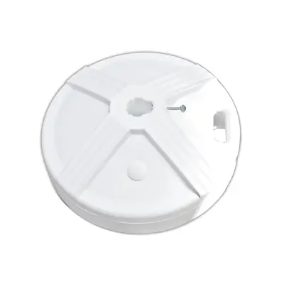 White 16-inch Diameter Umbrella Stand Filled with Concrete