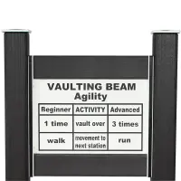 Vaulting Beam Recycled Fitness Trainer with Sign