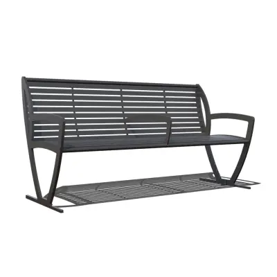 Uptown - Zion Bench with Back with Side and Center Armrests