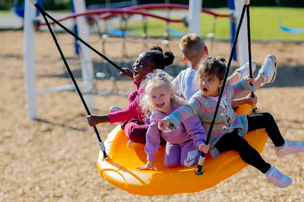 Completed AAA State of Play commercial playground installation at a public school