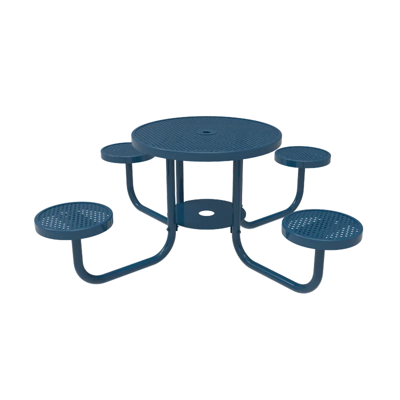 MyTCoat Honeycomb Steel Round Patio Table with Seats