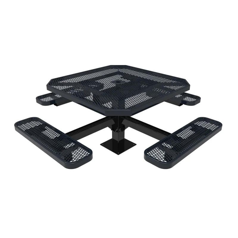 MyTCoat Expanded Metal Single Post Octagon Table