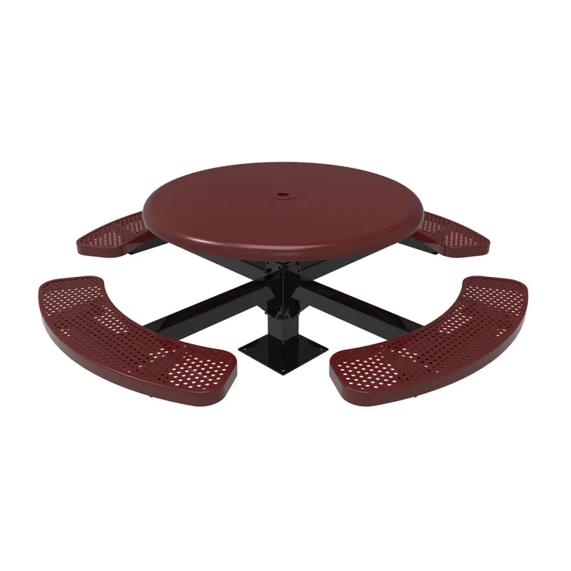 MyTCoat Honeycomb Steel Single Post Round Table with Smooth Top