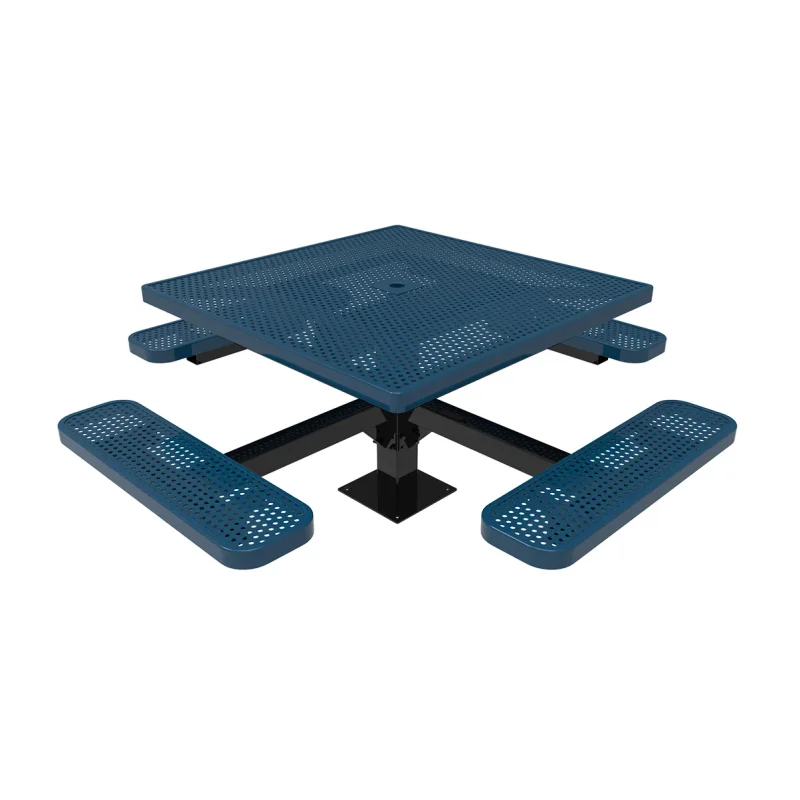 MyTCoat Expanded Metal Single Post Square Table
