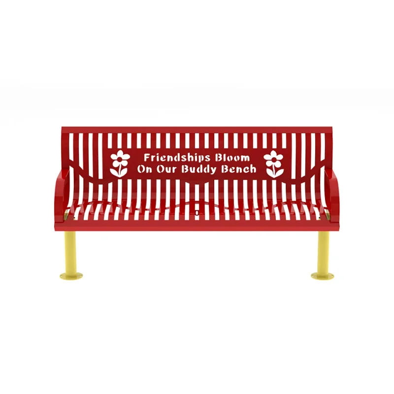6 foot long Buddy Bloom Buddy Bench with Classic Wingline Style with Back