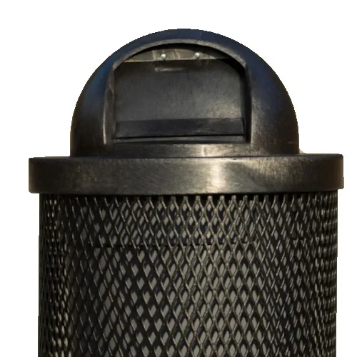 Plastic Dome Top for Trash Receptacles - Black