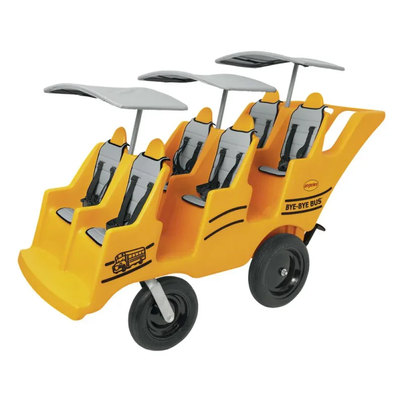 Angeles Bye-Bye Bus 6-Passenger Grey Stroller Canopy