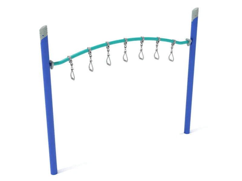 Freestanding Straight Post Curved Overhead Swinging Ring Ladder
