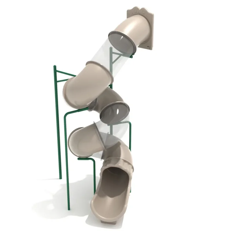 15-feet Deck Height Spiral Tube Slide - Slide and Supports Only