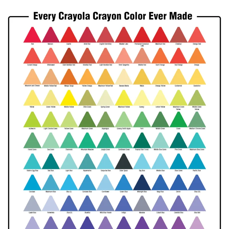 Every Crayola Crayon Color Ever Made