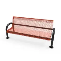 MyTCoat Expanded Metal Pipe Frame Bench with Back