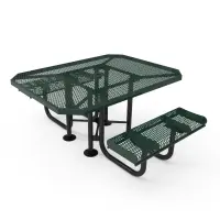 MyTCoat Expanded Metal Portable Frame Octagon Table with Rolled Edge Seats