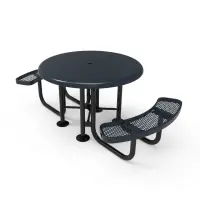 MyTCoat Expanded Metal Portable Frame Round Table with Smooth Top