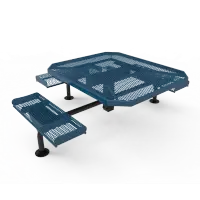 MyTCoat Expanded Metal Deluxe Frame Octagon Table with Rolled Edge Seats