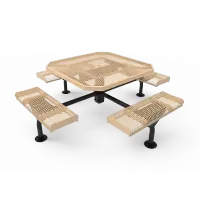 MyTCoat Expanded Metal Deluxe Frame Octagon Table with Rolled Edge Seats